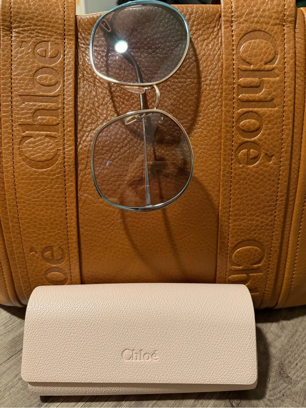 Chloé Oversized Square Gradient Sunglasses CH0041S 002 – Blue/Silver – Authentic